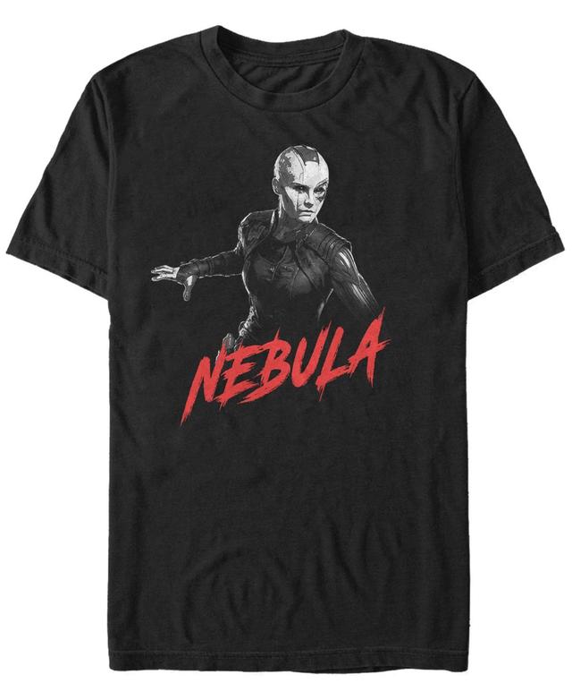 Mens Marvel Nebula Grey Scale Portrait Color Pop Logo Tee Product Image