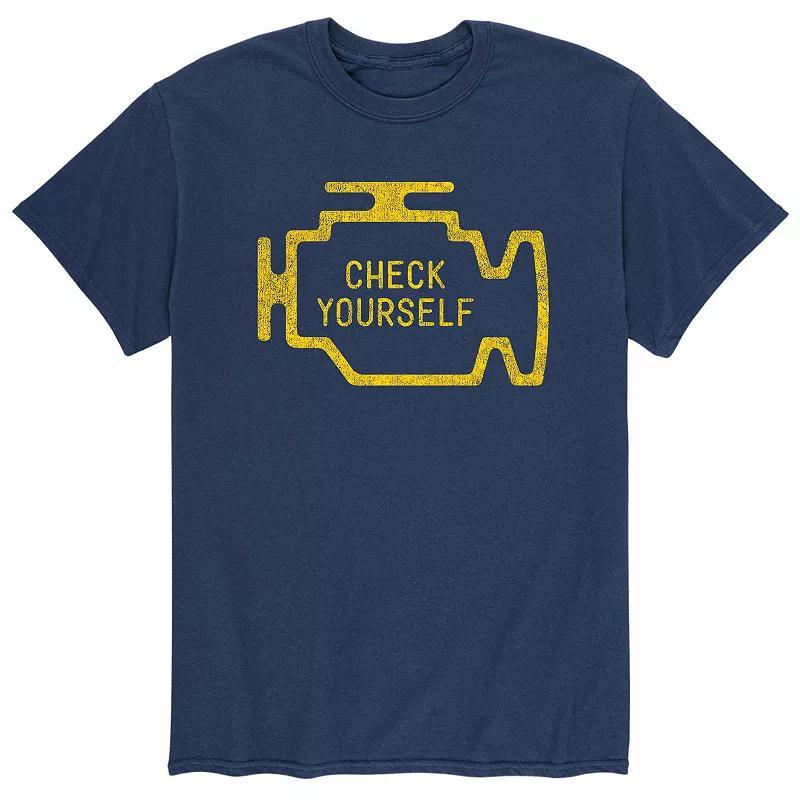 Mens Engine Light Check Yourself Tee Blue Product Image