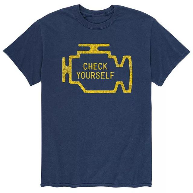 Mens Engine Light Check Yourself Tee Blue Product Image