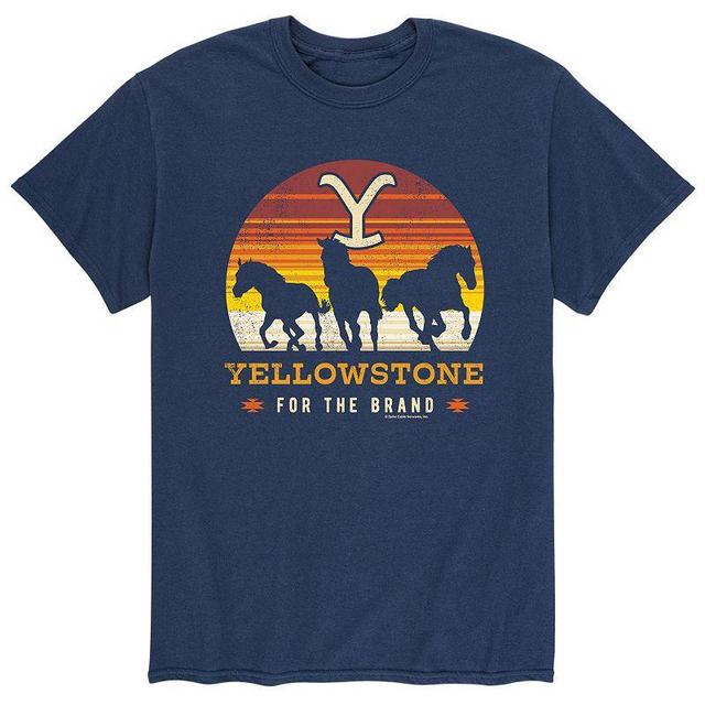 Mens Yellowstone Wild Horses Tee Blue Product Image