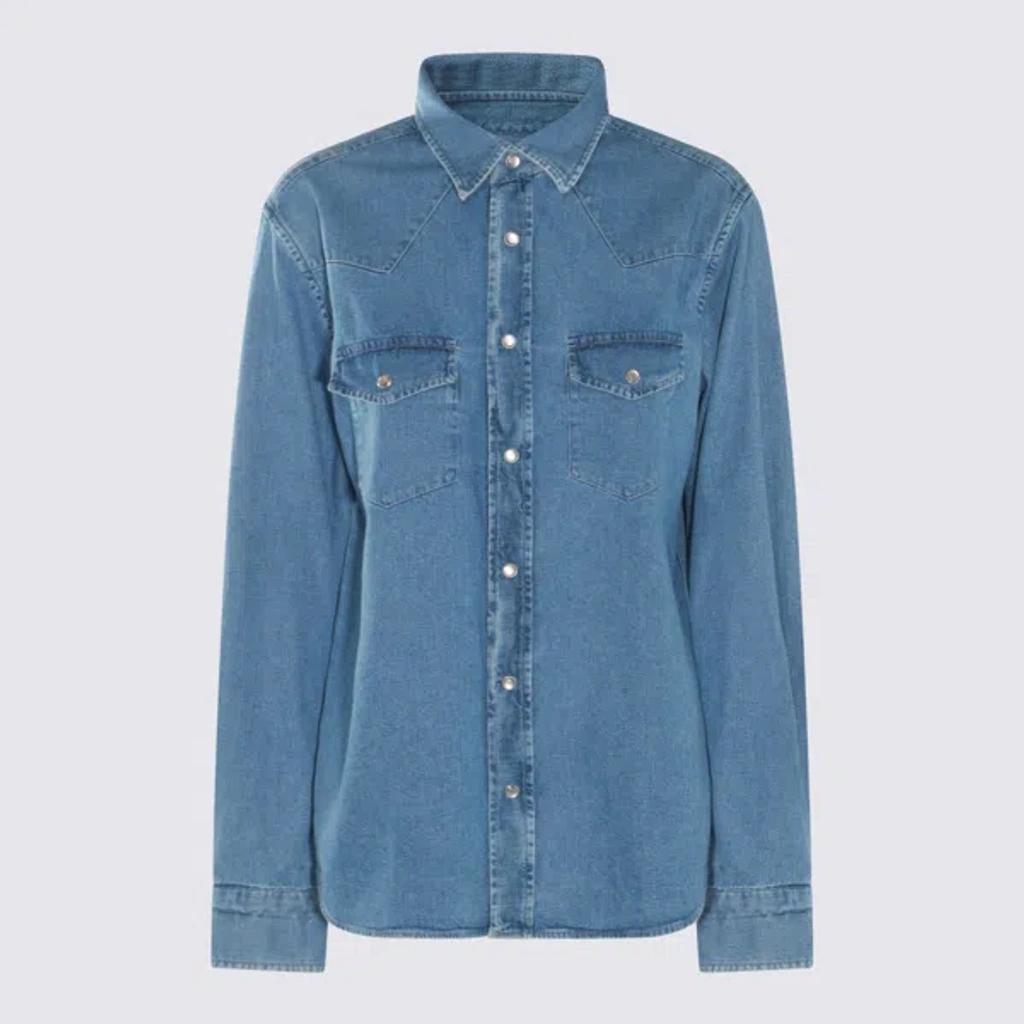 Camicia Denim Western In Blue Product Image