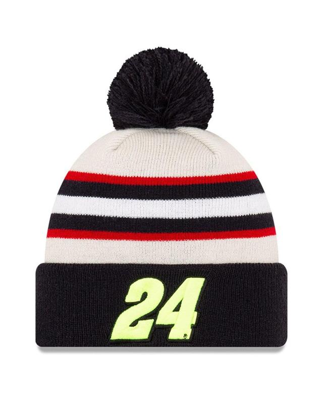 Mens New Era Cream William Byron Axalta Cuffed Pom Knit Beanie Product Image