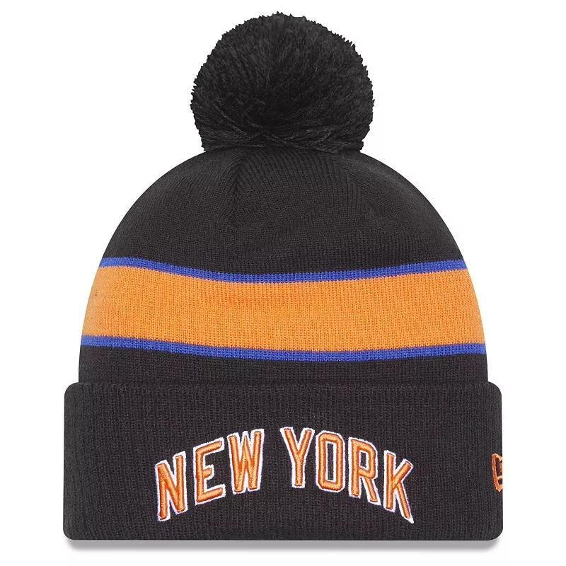 Mens New Era Gray New York Knicks 2022/23 City Edition Official Cuffed Pom Knit Hat Product Image