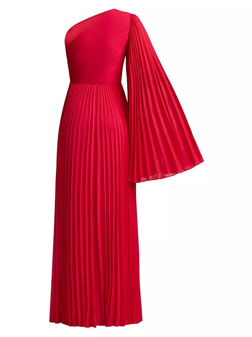 Asymmetric Pleated Chiffon Gown Product Image