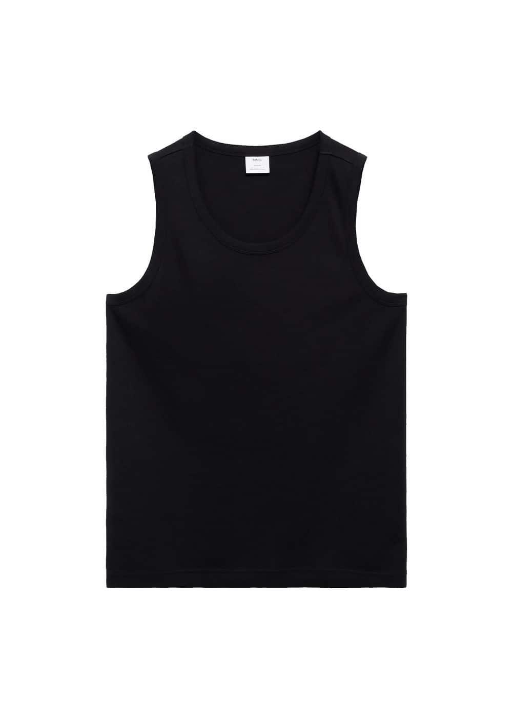 100% cotton tank top - Men | MANGO USA Product Image