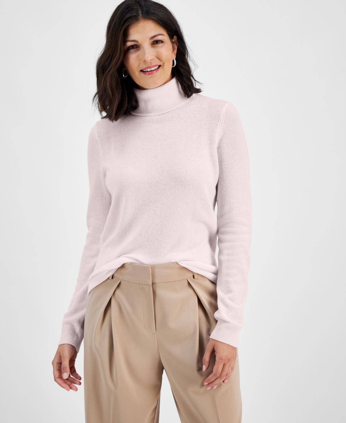 Charter Club 100% Cashmere Womens Turtleneck Sweater, Regular & Petites, Created for Macys Product Image