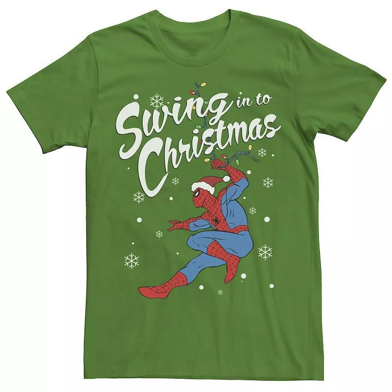 Mens Marvel Spider-Man Swing In To Christmas Graphic Tee Product Image