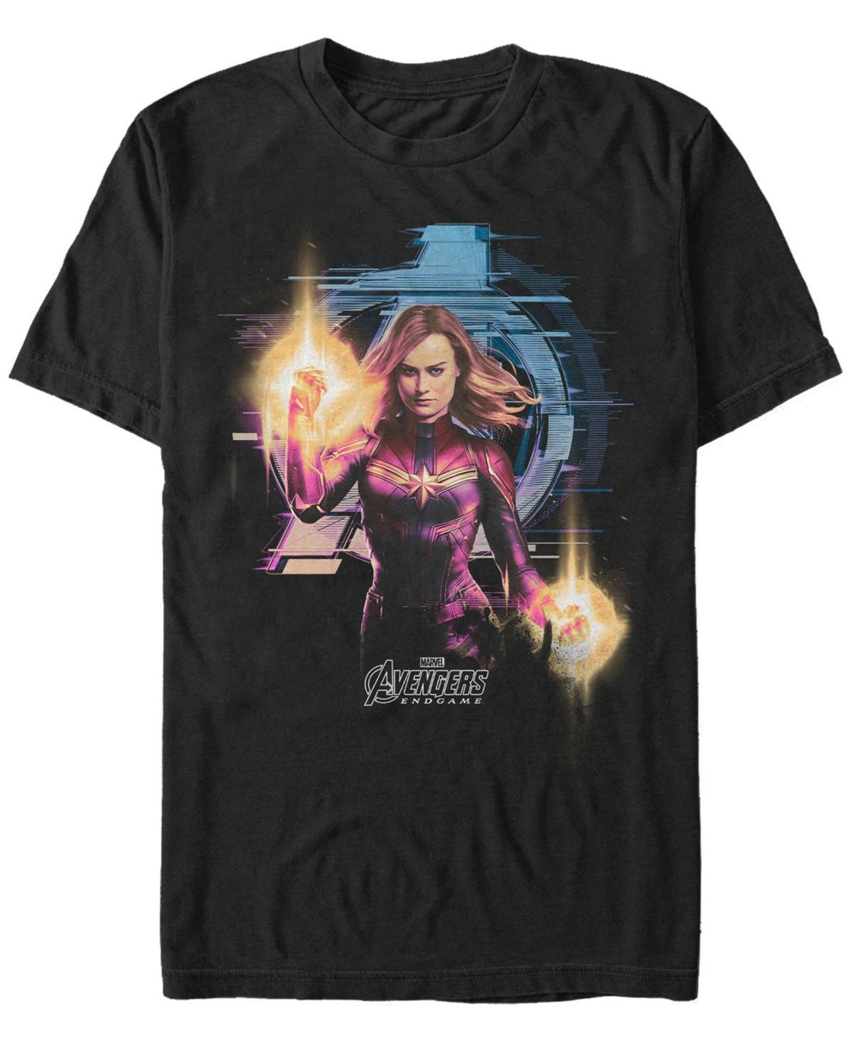 Marvel Mens Avengers Endgame Captain Marvel Action Portrait, Short Sleeve T-shirt Product Image