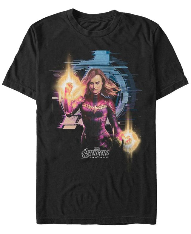 Mens Avengers Endgame Captain Marvel Glitch Logo Tee Product Image