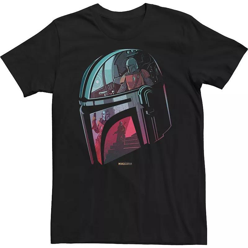 Big & Tall Star Wars The Mandalorian Helmet Scene Fill Tee, Mens Product Image