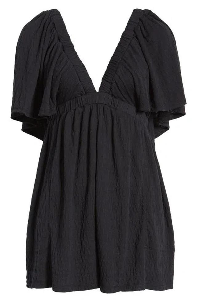 La La Flutter Sleeve Romper In Black Product Image