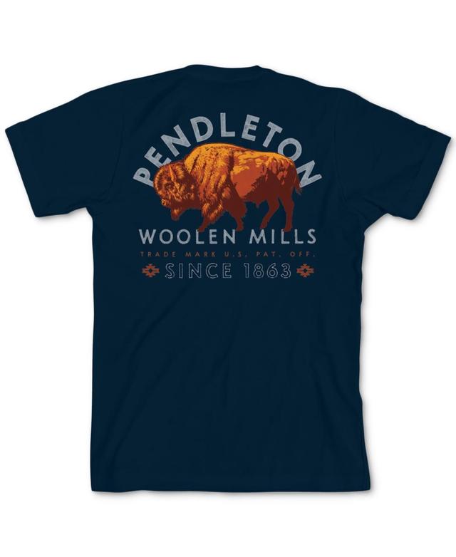 Pendleton Mens Bison Logo Graphic Short Sleeve T-Shirt - Navy Product Image