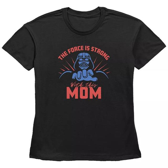 Womens Star Wars The Force Is Strong With This Mom Basic Fit Graphic Tee Product Image