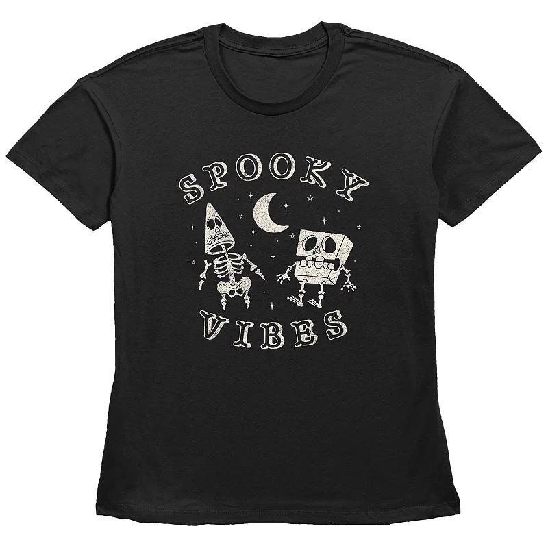 Womens Nickelodeon SpongeBob SquarePants And Patrick Spooky Vibes Graphic Tee Product Image