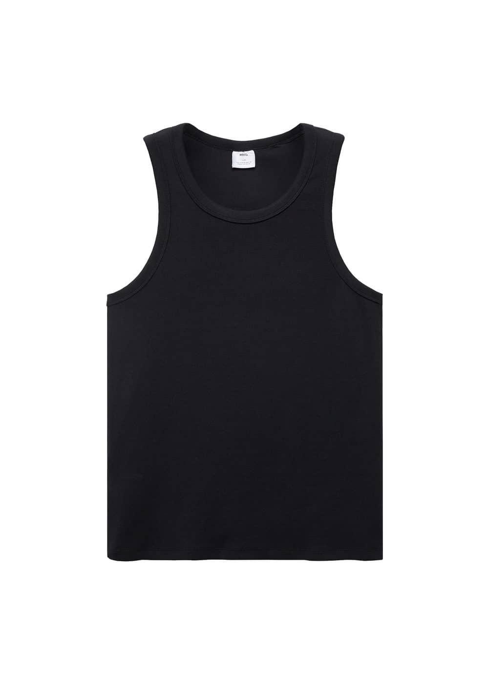 MANGO MAN - Strap cotton T-shirt blackMen Product Image