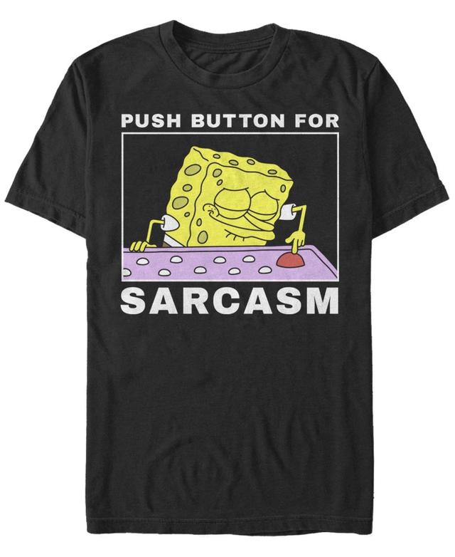 Mens SpongeBob SquarePants Push Button For Sarcasm Tee Product Image