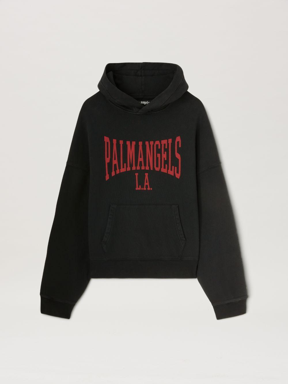 COLLEGE HOODie in black  - Palm Angels® Official  Product Image