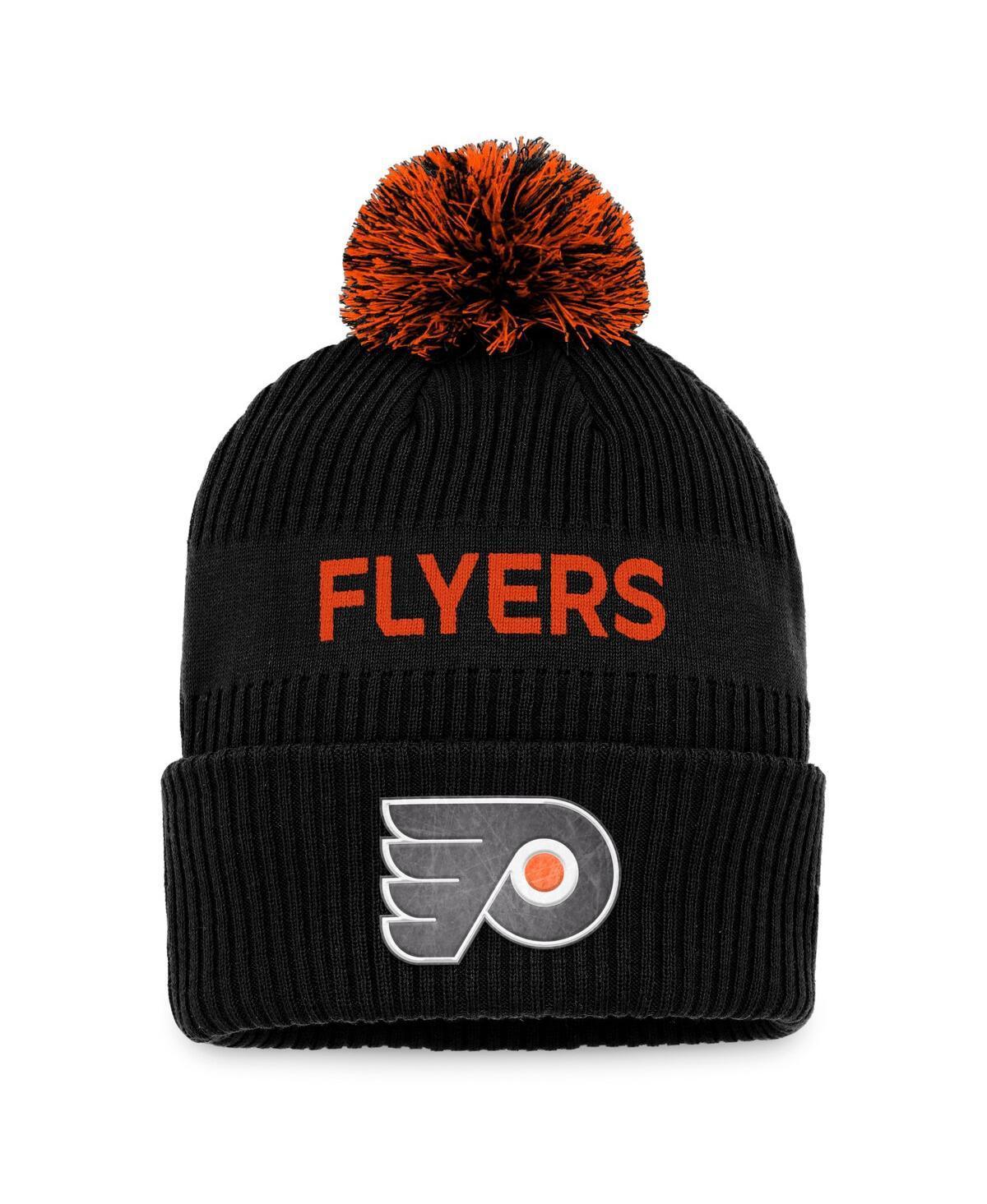 Mens Fanatics Black Philadelphia Flyers 2022 Nhl Draft Authentic Pro Cuffed Knit Hat with Pom - Black Product Image