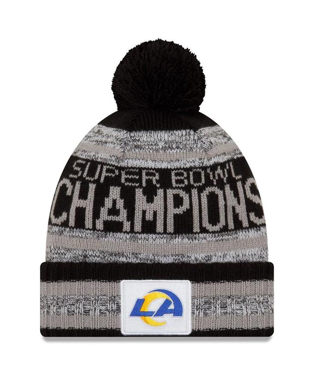 Mens New Era Heathered Gray Los Angeles Rams Super Bowl Lvi Champions Parade Cuffed Pom Knit Hat - Heathered Gray Product Image