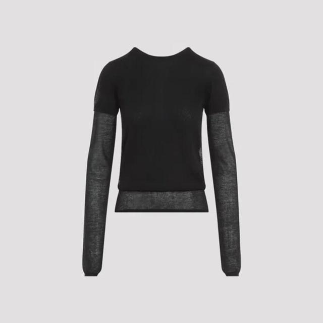 TOTÊME Layered Knit T-shirt In Black Product Image