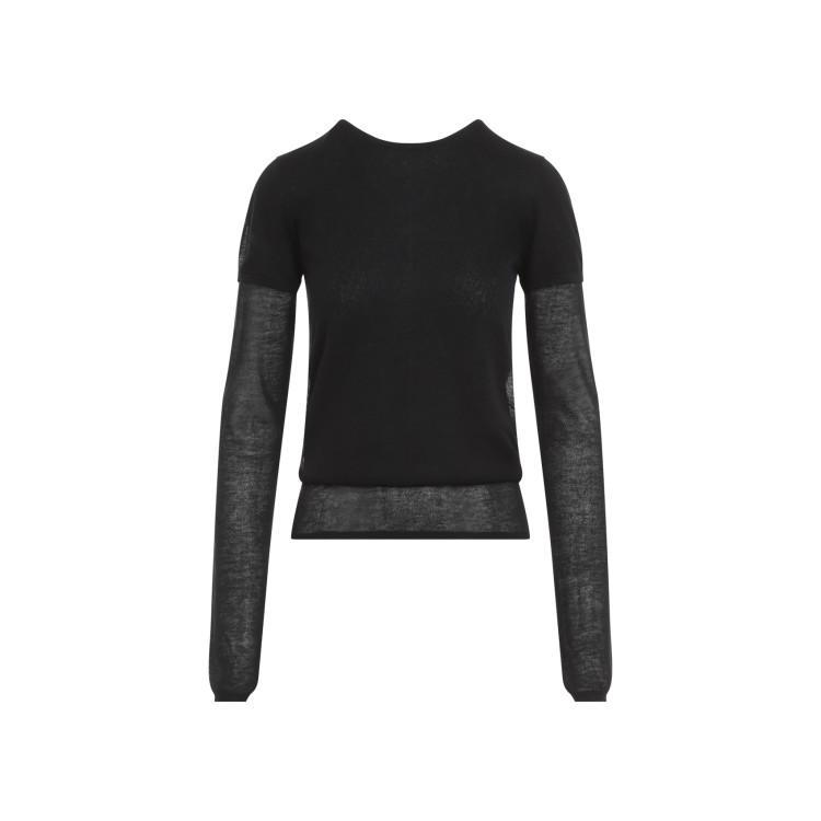 TOTÊME Layered Knit T-shirt In Black Product Image