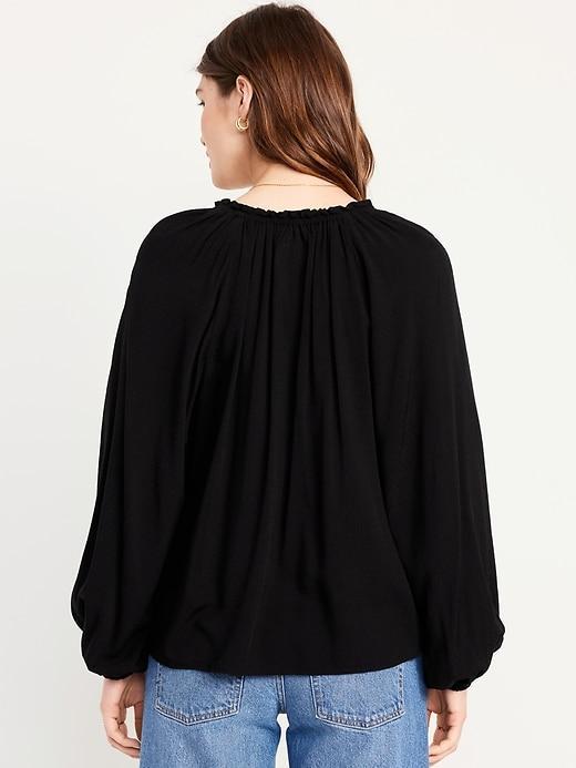 Split-Neck Seersucker Top Product Image