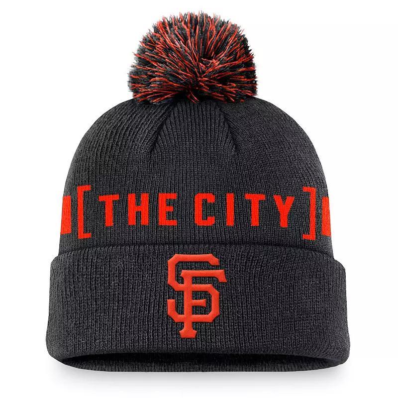 Mens Nike San Francisco Giants Hometown Peak Cuffed Knit Hat with Pom Product Image