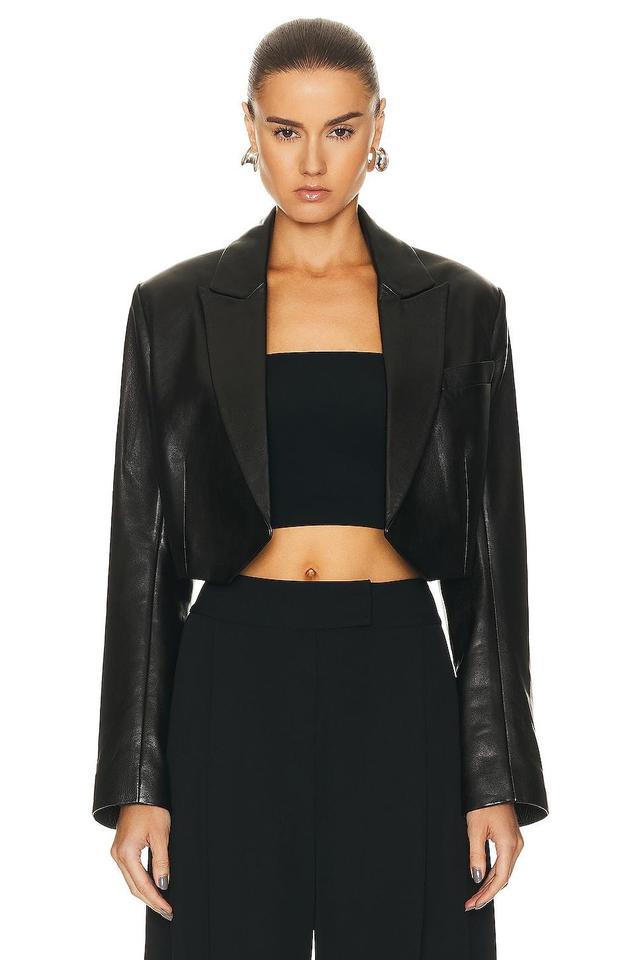 The Sei Leather Crop Blazer Product Image