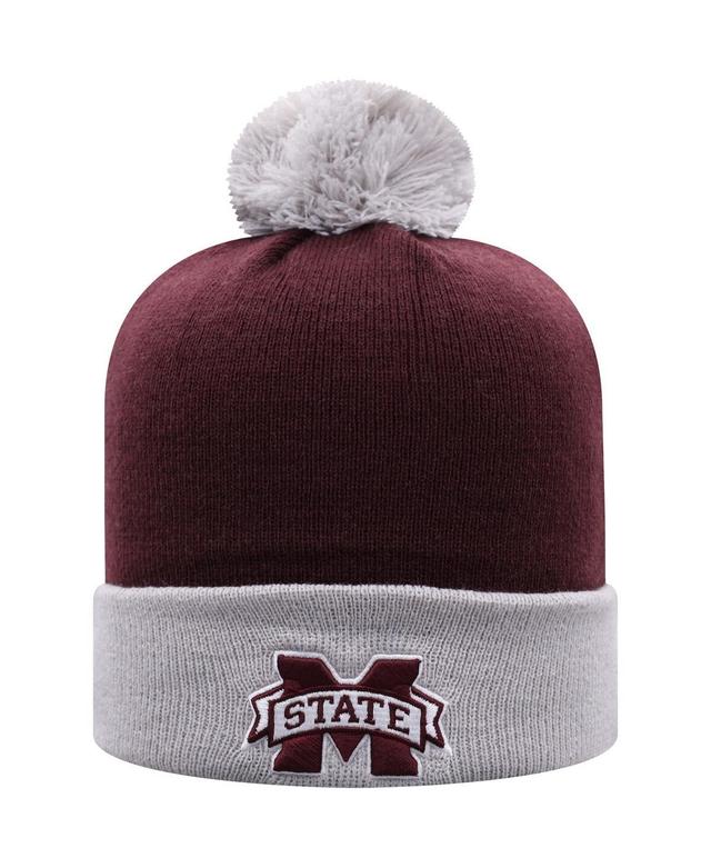 Mens Top of The World Maroon Mississippi State Bulldogs Core 2-Tone Cuffed Knit Hat with Pom - Maroon Product Image