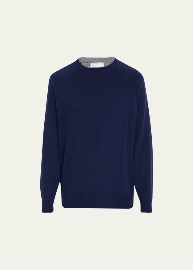 Mens Cashmere Raglan Crewneck Sweater Product Image