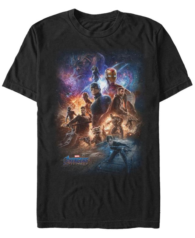 Mens Marvel Avengers: Endgame Galaxy Movie Poster Group Shot Tee Black Product Image