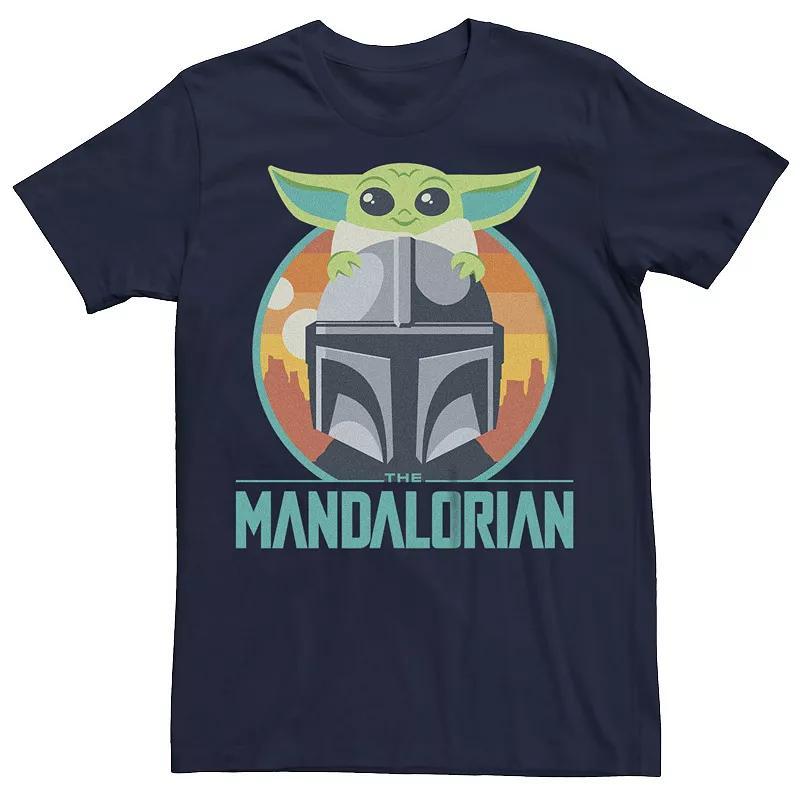 Mens Star Wars The Mandalorian Cute Grogu Rides Graphic Tee Blue Product Image