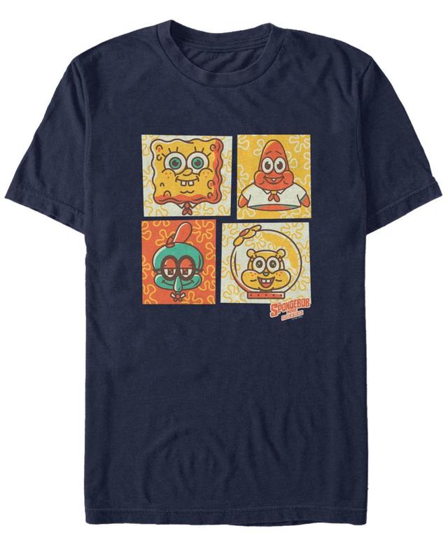 Mens SpongeBob Sponge On The Run Character Box Up Tee Blue Product Image