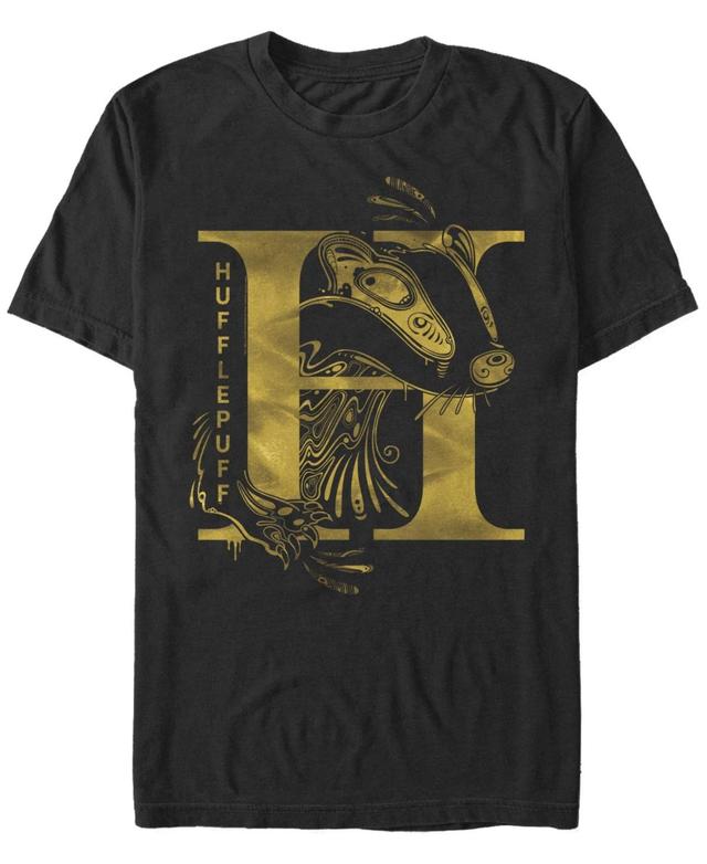 Mens Harry Potter Hufflepuff Abstract Symbol Tee Silver Product Image