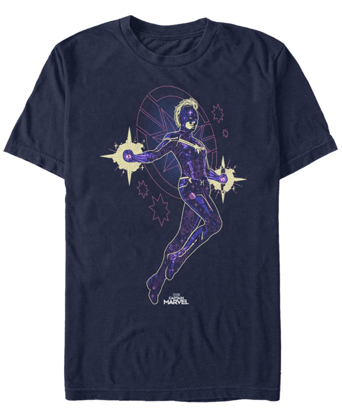 Mens Marvel Captain Marvel Purple Hue Portrait Graphic Tee Blue Product Image