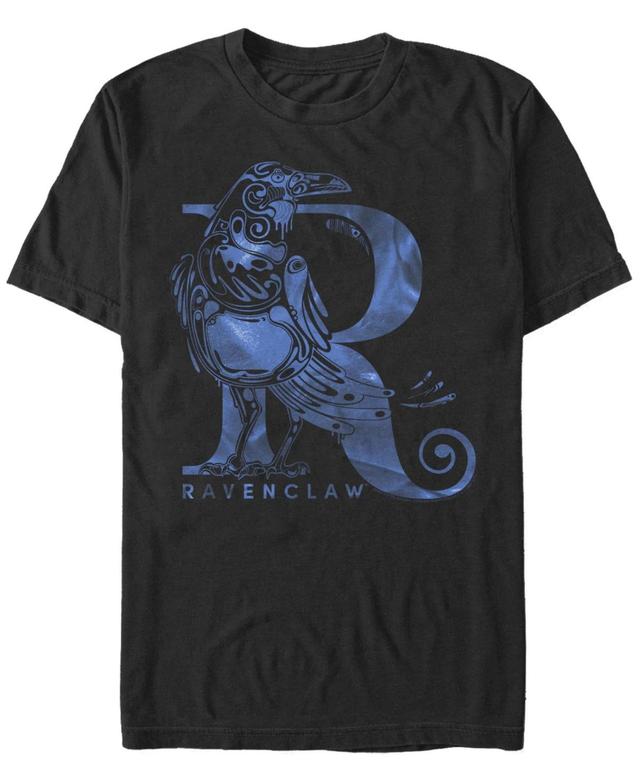 Mens Deathly Hallows 2 Ravenclaw Blue Swirl Logo Tee Black Product Image