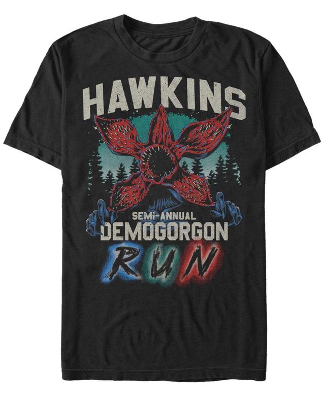 Mens Stranger Things Hawkins Runner Short Sleeve T-shirt Product Image