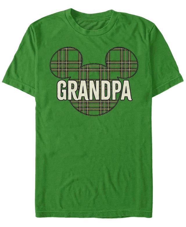 Mens Disney Mickey And Friends Christmas Plaid Mickey Grandpa Tee Product Image