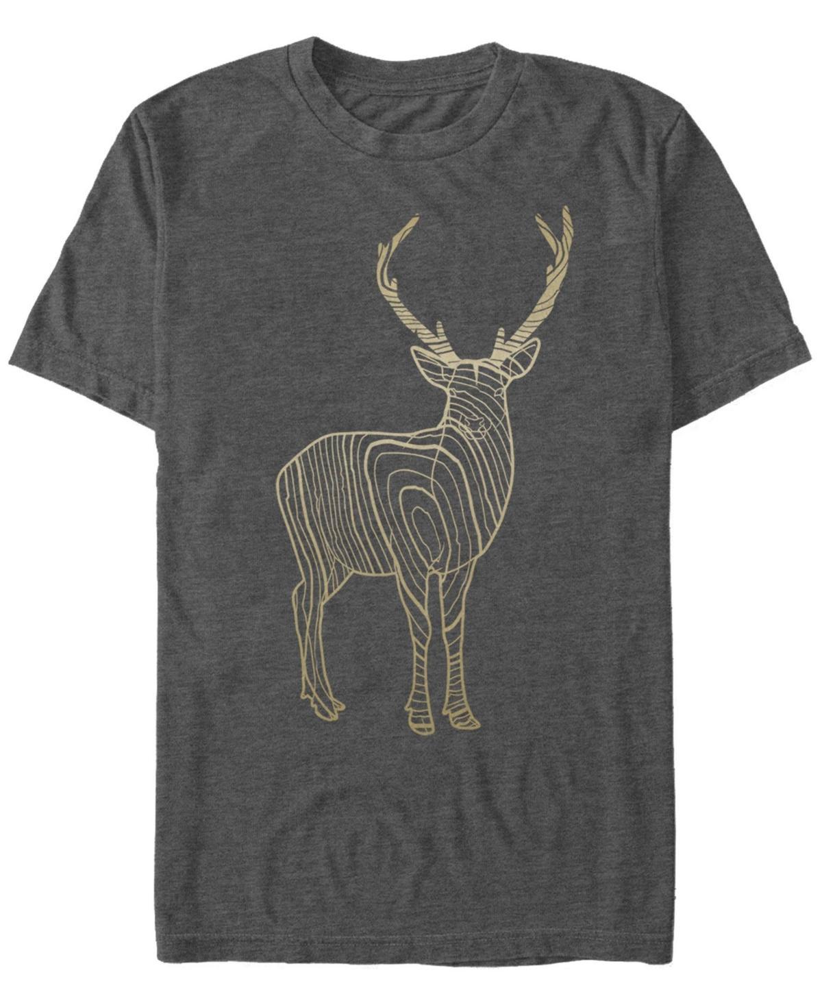 Mens Sun Deer Tree Grain Fill Tee Grey Heather Product Image