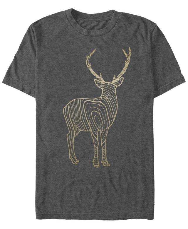 Mens Sun Deer Tree Grain Fill Tee Dark Grey Product Image