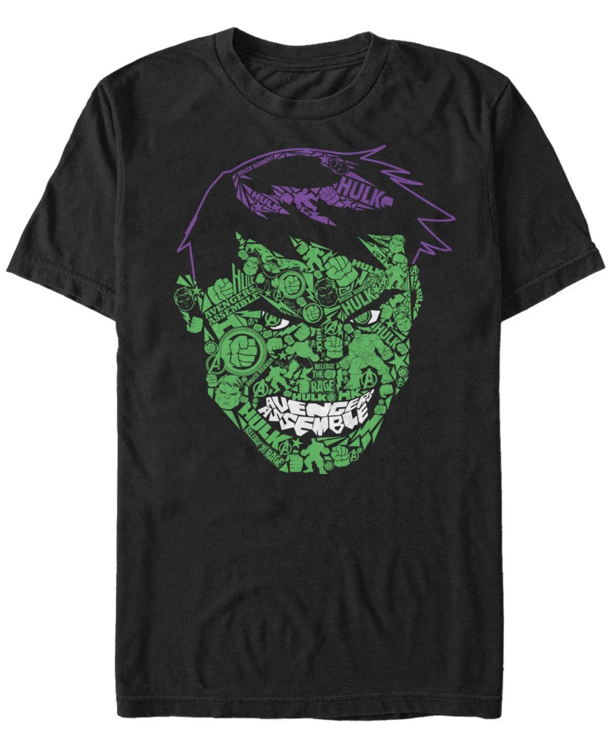 Marvel Mens Classic Hulk Text Big Face, Short Sleeve T-Shirt Product Image