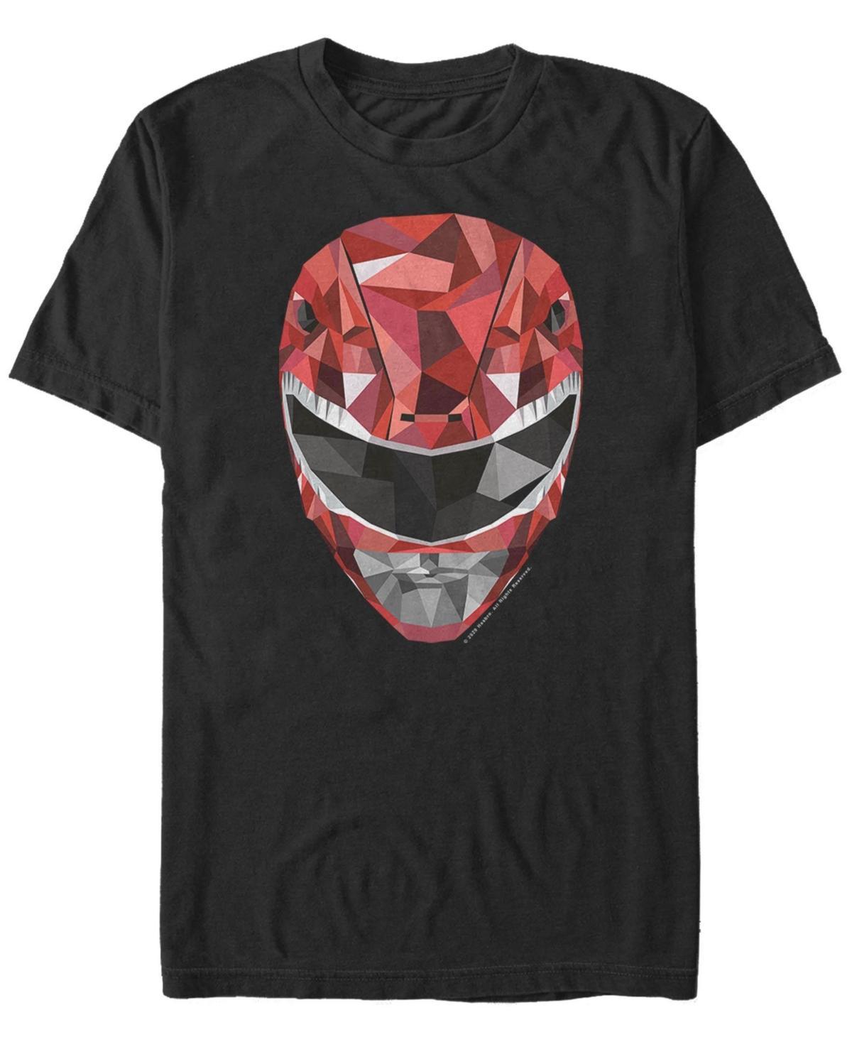 Mens Power Rangers Red Ranger Poly Portrait Tee Black Product Image