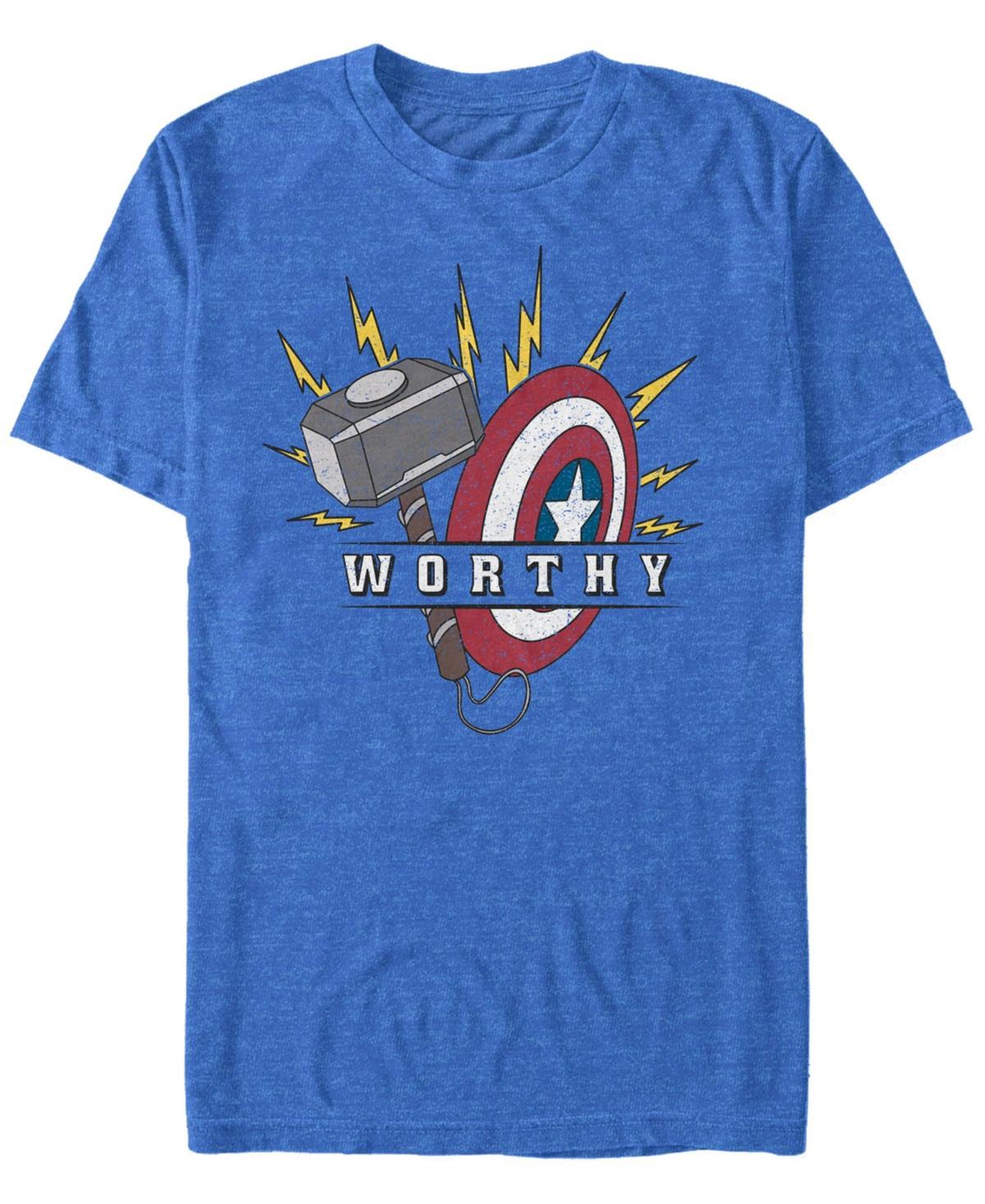 Mens Marvel Avengers Endgame Captain America Worthy Hammer Shield Graphic Tee Royal Grey Product Image