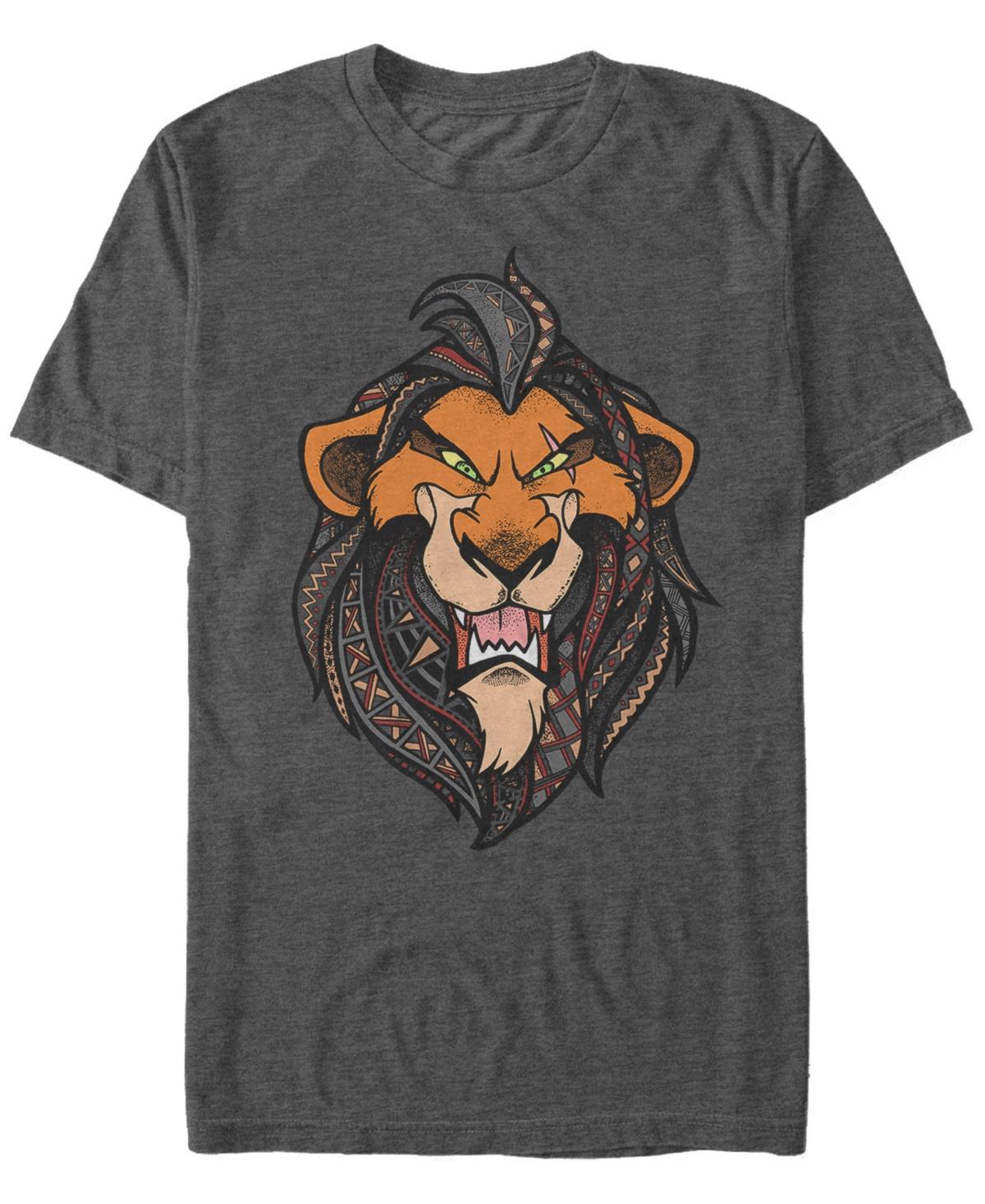 Disneys The Lion King Mens Patterned Scar Tee Grey Heather Product Image