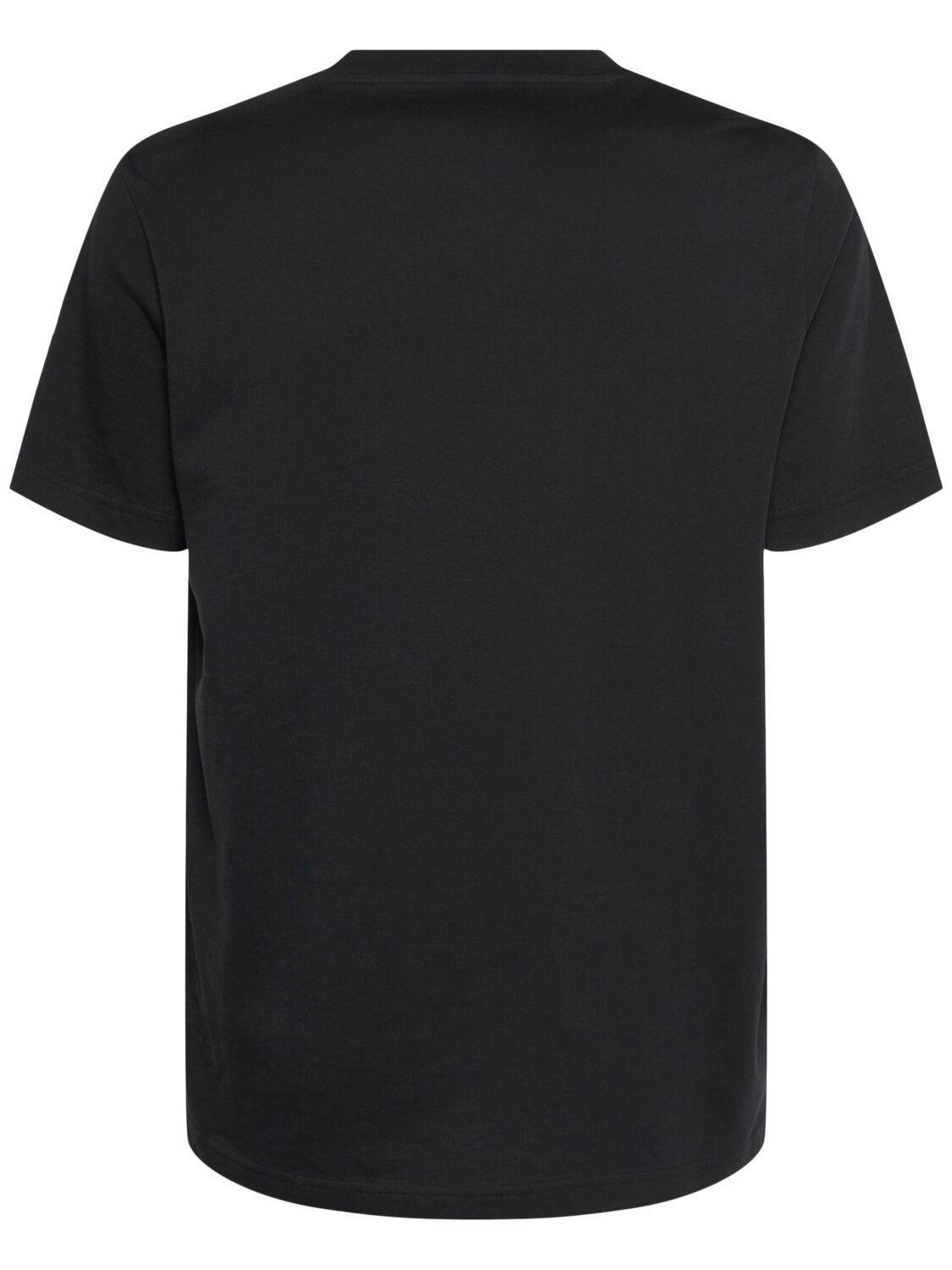 MONCLER Logo Cotton Jersey T-shirt In Black Product Image