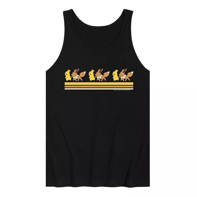 Mens Pokemon Pika Eevee Retro Tank Top Product Image