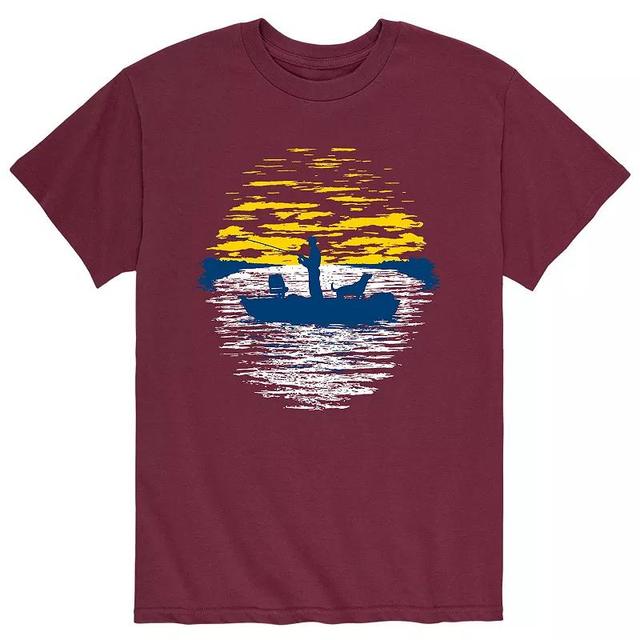 Mens Sunset Fishing Tee Red Product Image