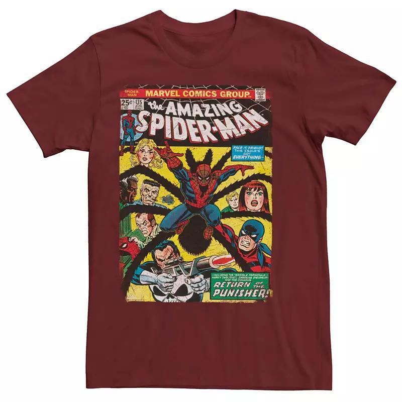 Mens Marvel Spider-Man Return Of The Punisher Comic Tee Red Product Image