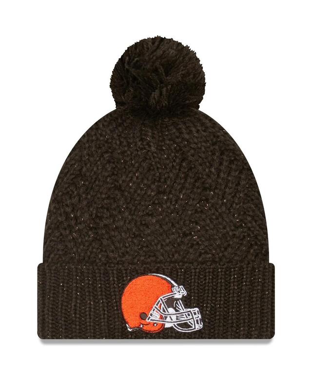 Womens New Era Cleveland s Brisk Cuffed Knit Hat with Pom Product Image