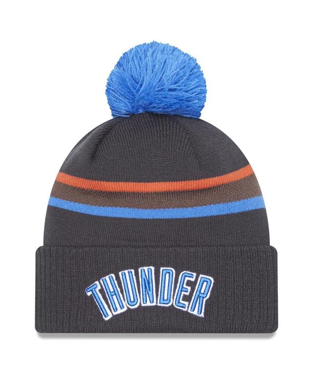 Mens New Era Gray Oklahoma City Thunder 2022/23 City Edition Official Cuffed Pom Knit Hat Product Image